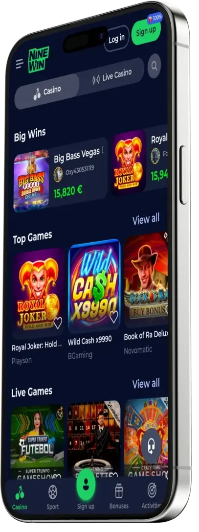 NineWin Casino Offering A Welcome Bonus Of Up To 450 Plus 250 Free Spins